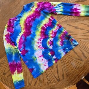 Time and Tru Blue and Pink Long Sleeve Tee